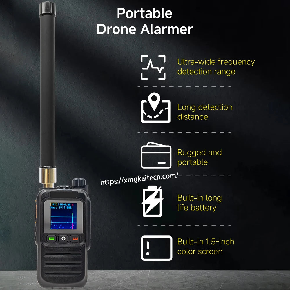 Handheld Drone Detection Early Warning Defence System UAV FPV RF Autel Mavic 3 Counter Anti-Drone Signal Detector Device