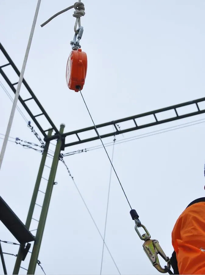 Self Retracting 10m 15m 20m Lifeline Wire Rope Fall Protection Horizontal Safety Catcher Fall Arrester