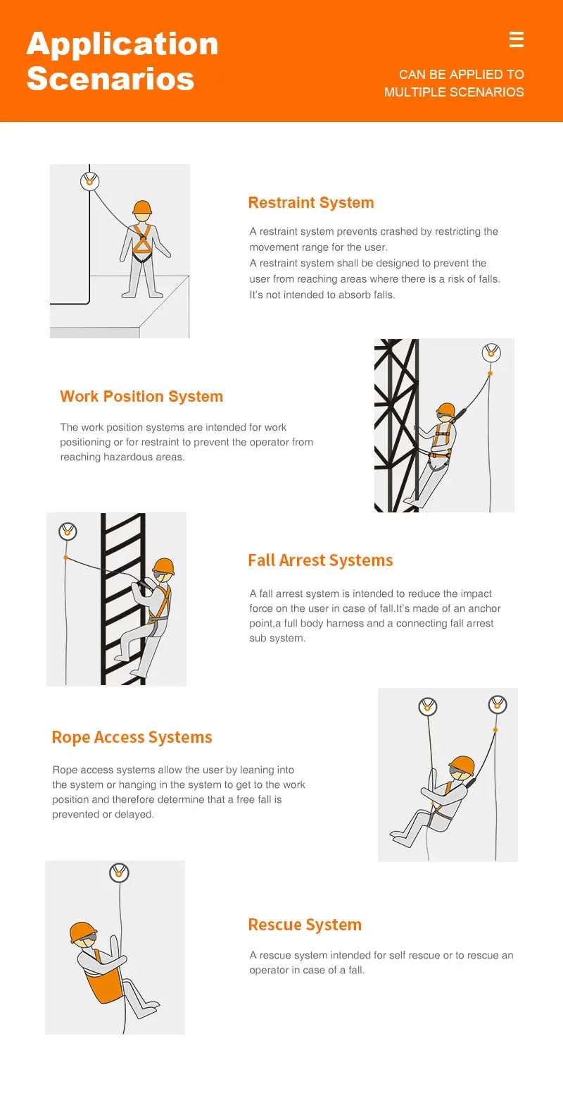 6M Hoater Fall Prevention Safety Rope Webbing Fall Arrester