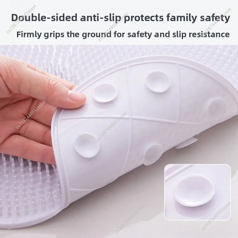 Bathroom Safety Floor Mat Anti Slip Suction Cup Bath Mat Shower Foot Scrubber Massage Pad for Exfoliating - Fish Bear Butterfly