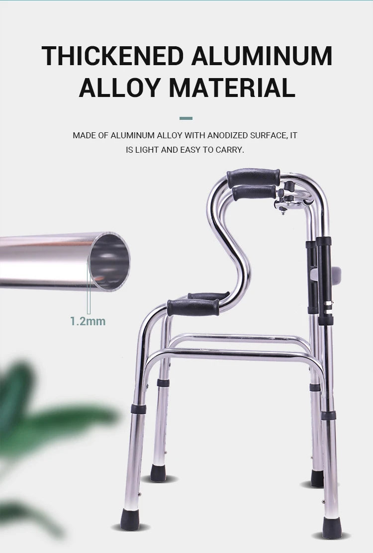 Folding Mobility Frame Medical Walker Foldable Walking Aids Aluminium Alloy Portable Walker Aids for Elderly