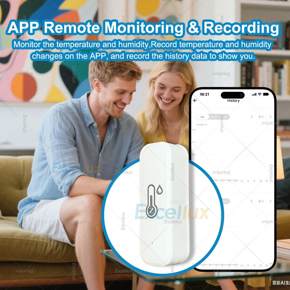 Smart ZigBee Temperature And Humidity Sensor Indoor Smart Home Thermometer Hygrometer App Remote Monitor Required Zigbee Gateway