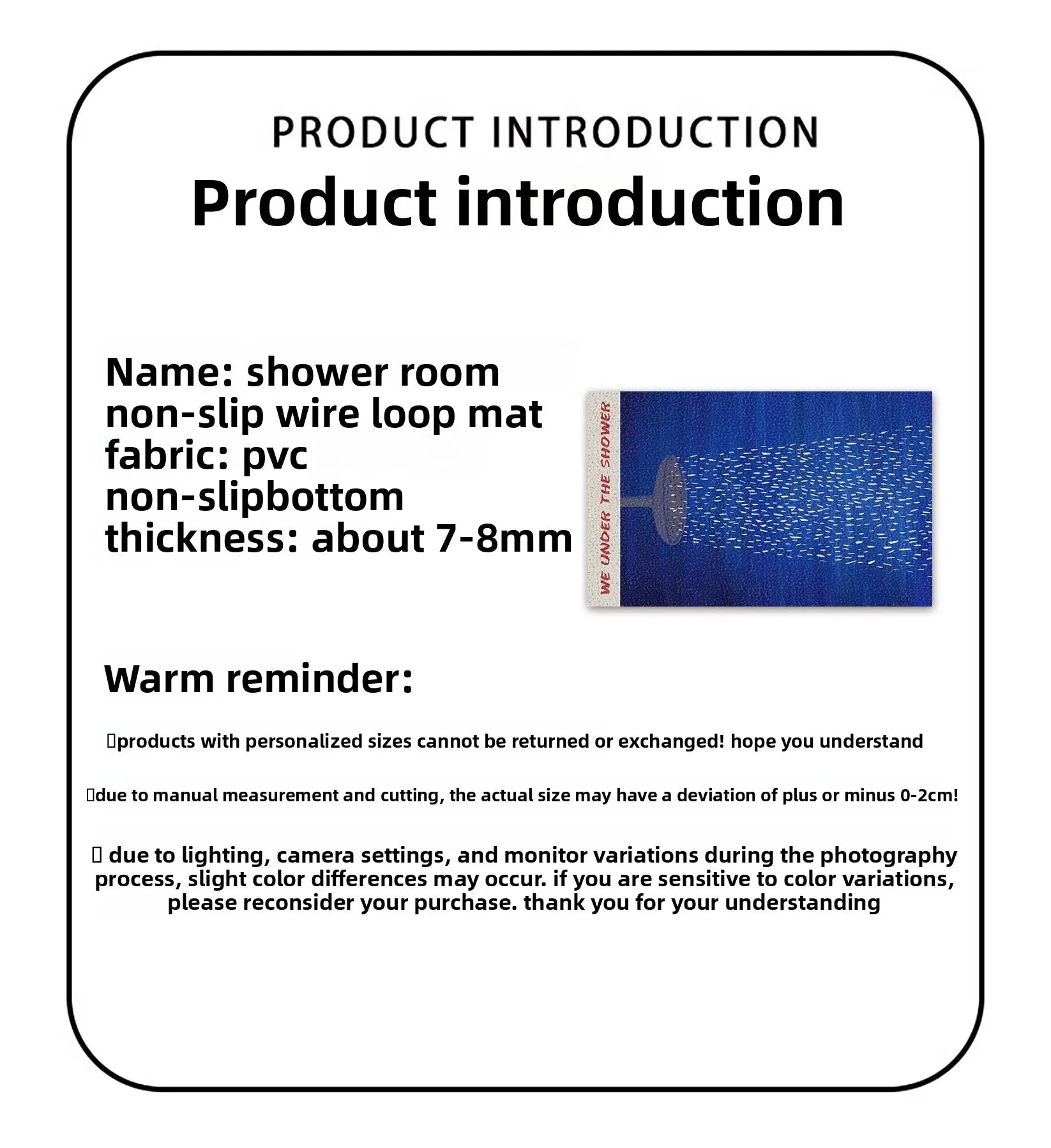 Bathroom bathroom anti-slip mat, wire ring floor mat, shower room toilet floor mat hollow and anti-fall
