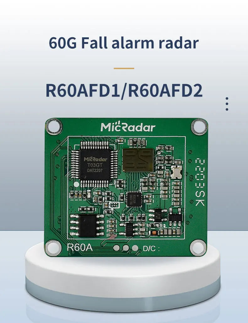 R60AFD1 60G Falling Alarm Radar Module Fall Detected Millimeter Wave Radar Sensor MICRADAR Support 4G WIFI Zigbee 485