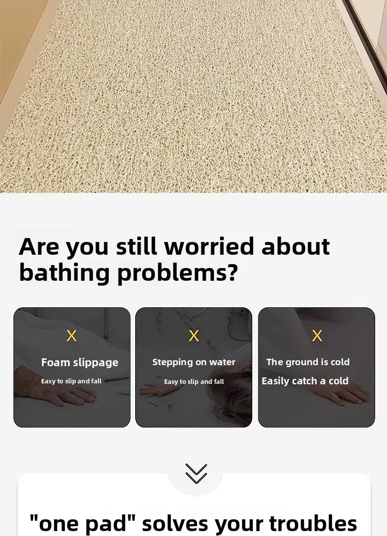 Bathroom bathroom anti-slip mat, wire ring floor mat, shower room toilet floor mat hollow and anti-fall