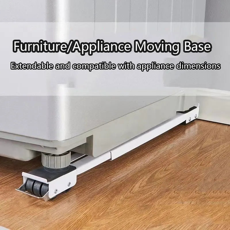 800lbs capacity appliance moving base adjustable height 24 silent wheels locking system extendable support for fridge washer