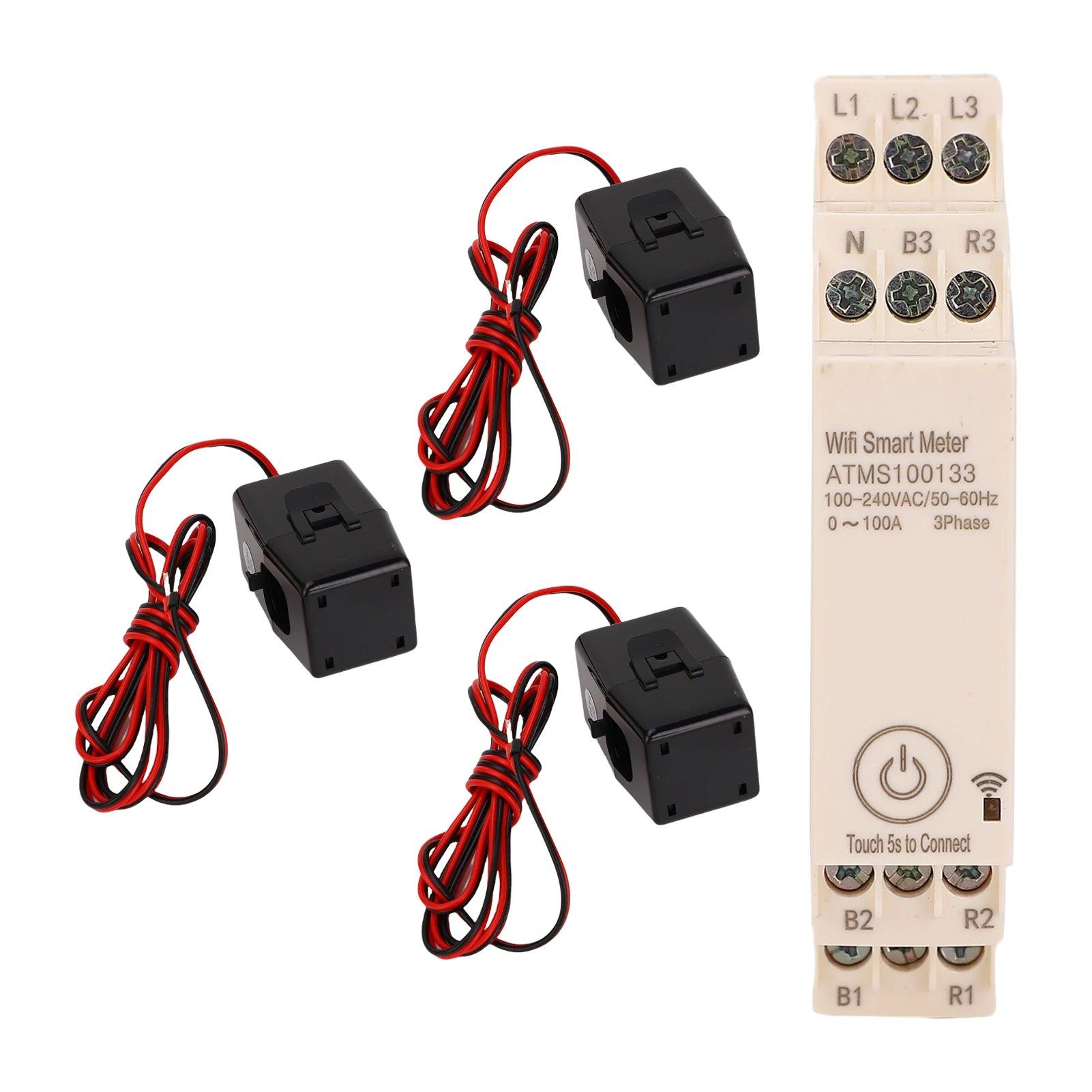Smart Energy Meter 3 Phase Remote Control Smart Electricity Meter APP Monitoring Real Time Data with 3 Current Sensors for Home