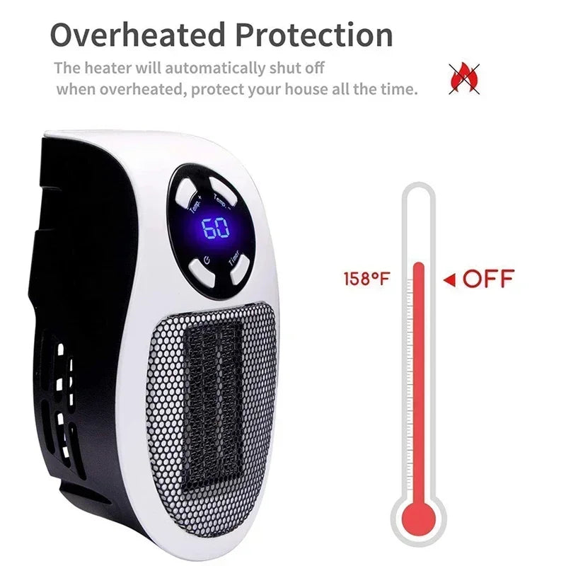Remote Control Wall Mounted 350W Portable Electric Heater Convenient Room Heater Winter Heating Home Appliance