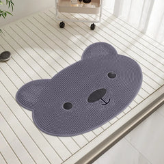 Bathroom Safety Floor Mat Anti Slip Suction Cup Bath Mat Shower Foot Scrubber Massage Pad for Exfoliating - Fish Bear Butterfly