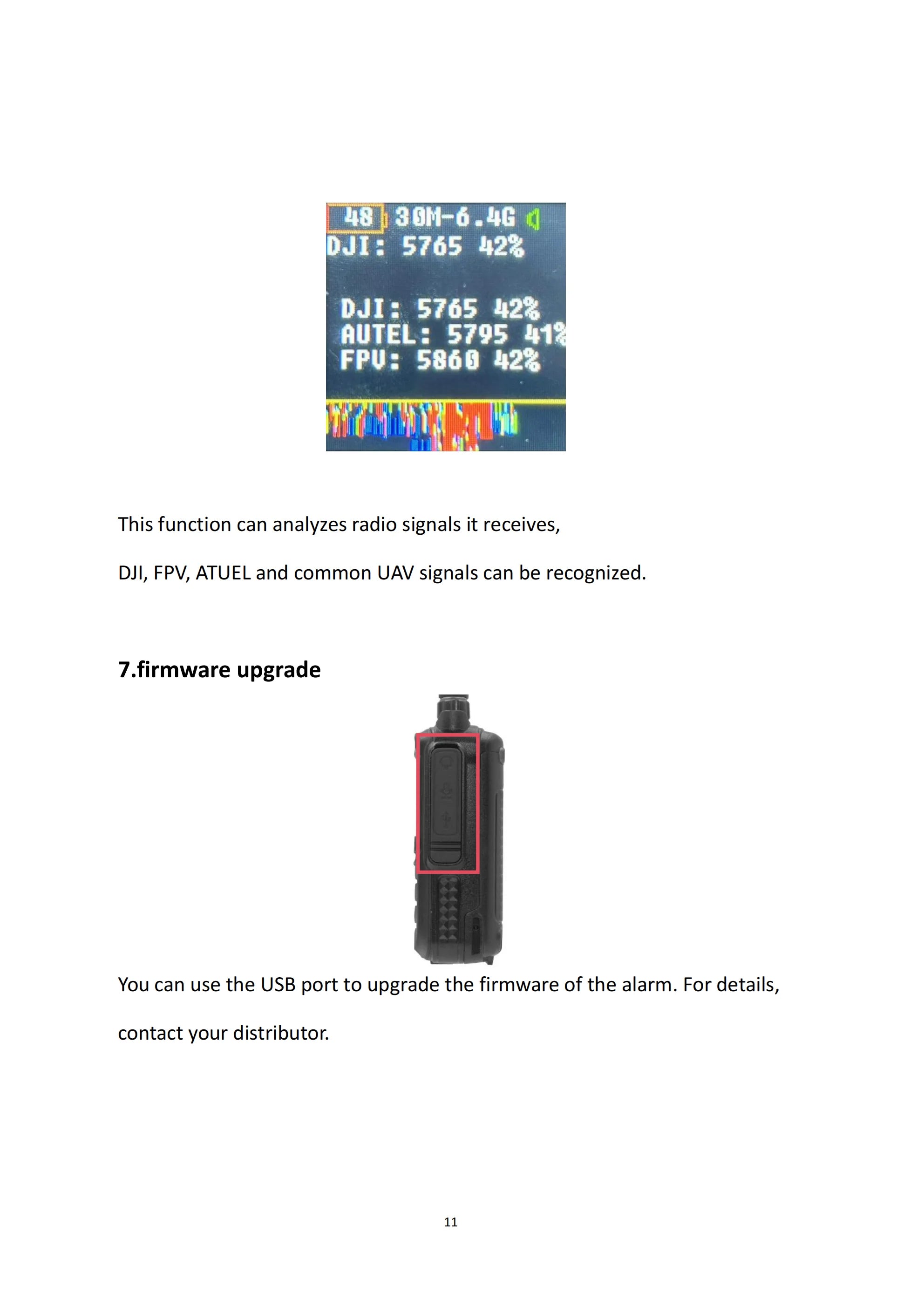 Handheld Drone Detection Early Warning Defence System UAV FPV RF Autel Mavic 3 Counter Anti-Drone Signal Detector Device