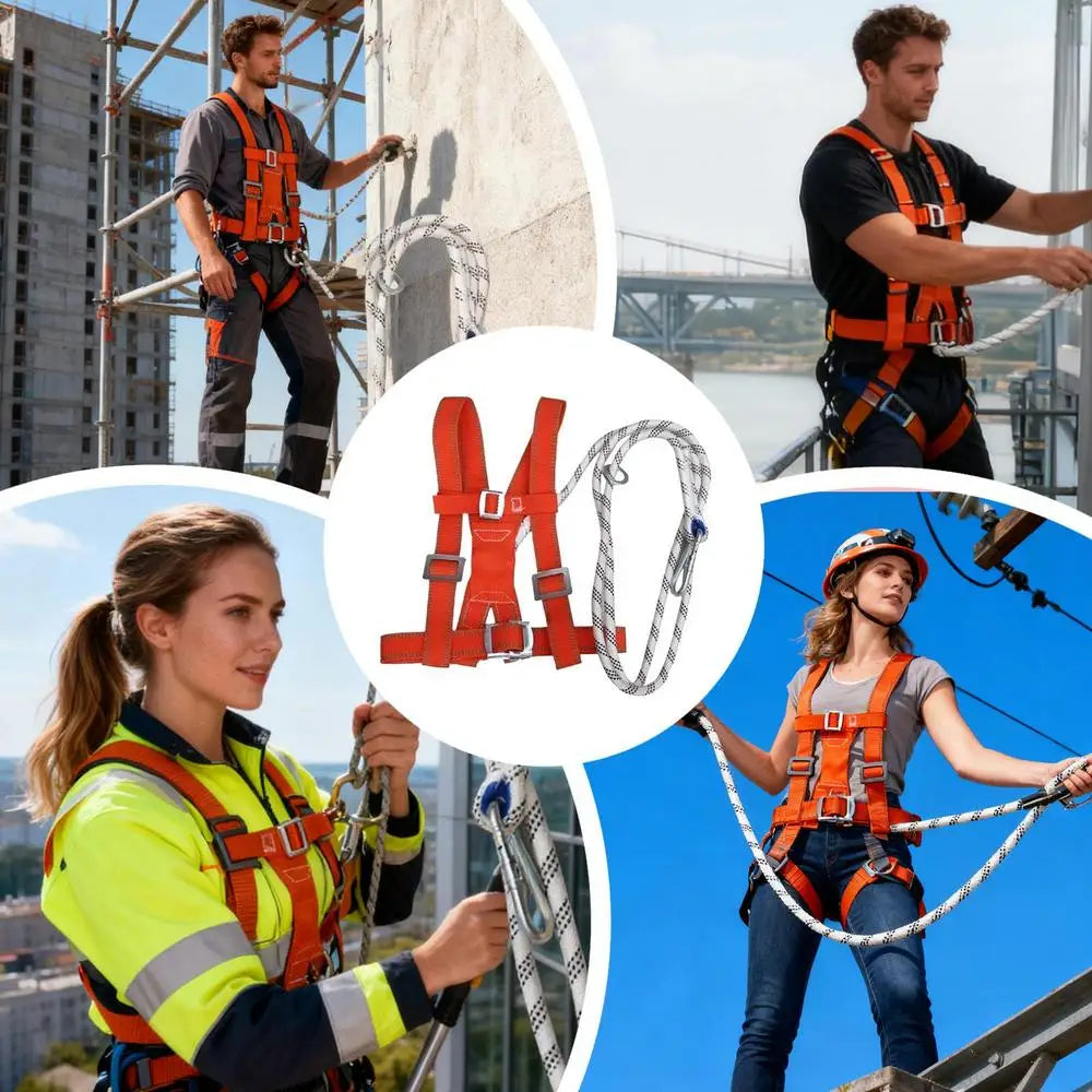 Fall Protection Harness Adjustable Security Equipment Safety Harness Fall Protection for Men Beginners Professionals Window