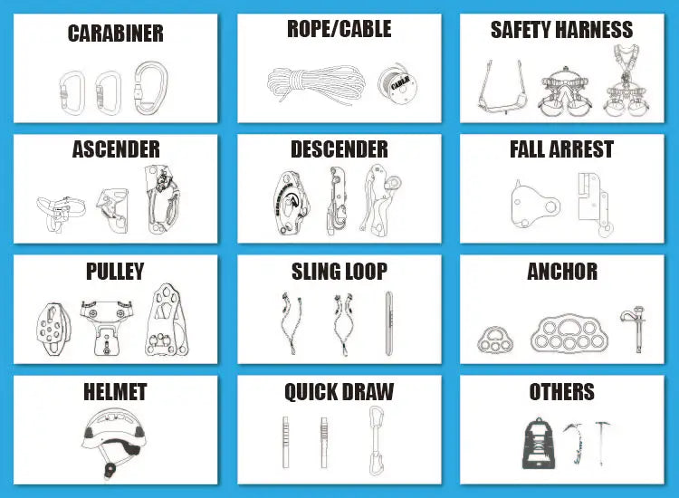 CE Fall Arrester Lifelines Rope Grab Fall protection Rope Grab for Working at Height Climbing Rescue Moving Safety Rope Grab