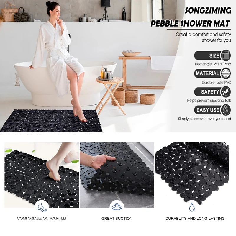 Bathroom Mat Bathtub Bath Mat PVC Large Bathtub Safety Shower Non-slip Bath Mats With Suction Cups Floor Mat