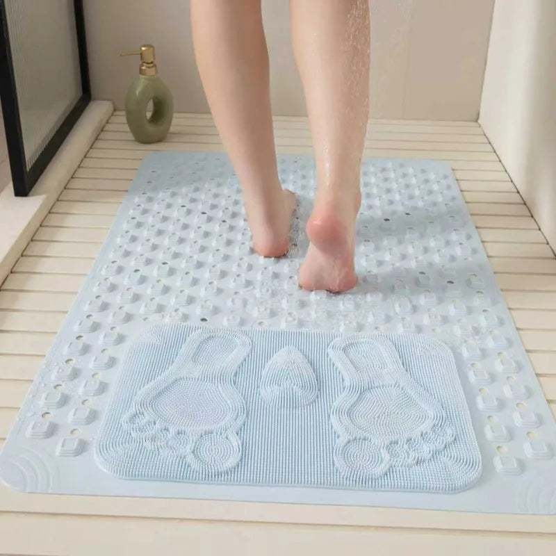 Shower Bath Mat Massage Bathroom Floor Mat Anti-Fall Safety Foot Pad Quick Draining Bath Mat for Home Bathroom Shower Room