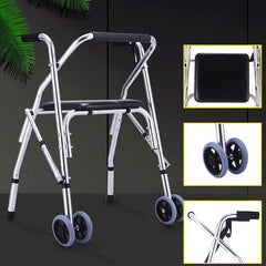 Folding Mobility Frame Medical Walker Foldable Walking Aids Aluminium Alloy Portable Walker Aids for Elderly