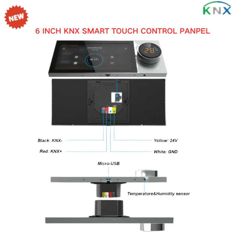 Smart Home Devices 6 Inch knx Multi-functional Touch Screen Control Panel Central Controller for  Scenes Switch