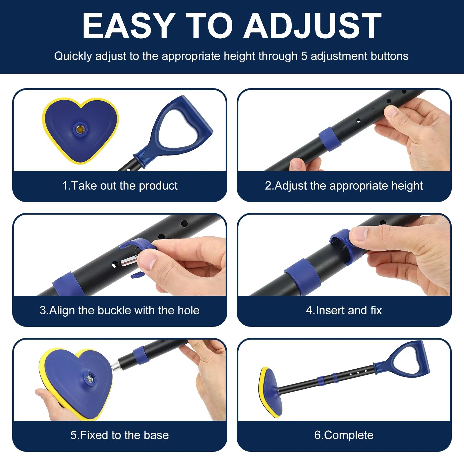 Standing Aid 5 Gear Height Adjustable Standing Assist Devices Non-Slip Mobility Support Stick for Seniors Elderly Walking Helper