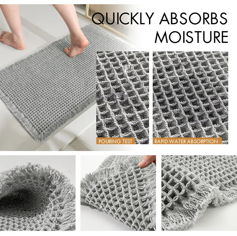 Bathroom Mat Woven Floor Mat Bathroom Floor Mat Entrance Absorbent Carpet Household Toilet Anti Slip Foot Mat Bathroom Door Mat