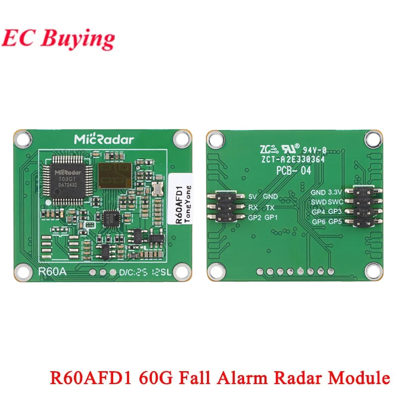 R60AFD1 60G Falling Alarm Radar Module Fall Detected Millimeter Wave Radar Sensor MICRADAR Support 4G WIFI Zigbee 485