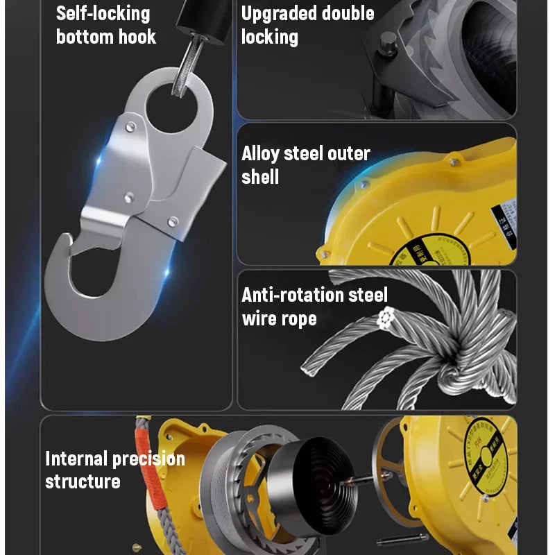 Fall Protection Device Retractable Fall Arrester for Workers Industrial Self Retracting Safety Lifeline for Climbing and Repair