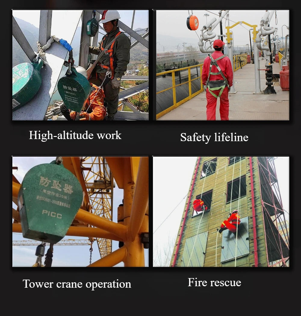 Fall arrester to prevent falling 3 5 7 10 15 20 30m heavy tower crane human speed difference automatic controller