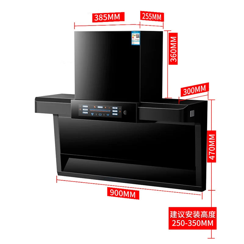 Pricing Energy Efficient Home Appliance Kitchen Large Suction Top Side Double Suction Range Hood