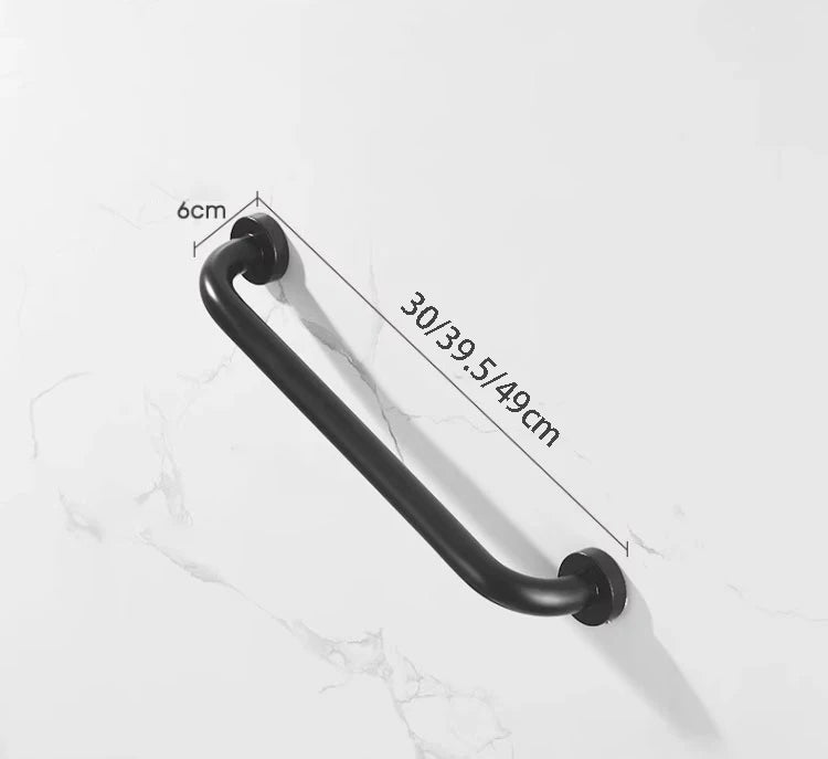 Wall Mounted Bathroom Handrails Shower Bar Black Bathroom Safety Bar for Elderly Grab Bars Handicap Railing for Bathroom Catcher