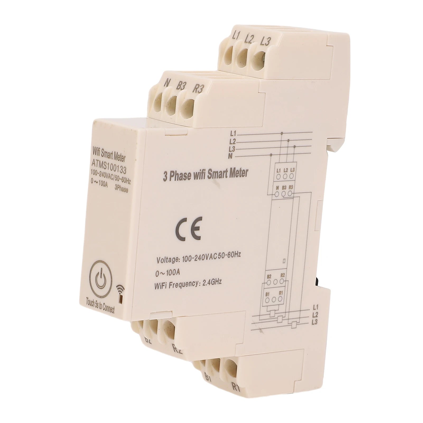 Smart Energy Meter 3 Phase Remote Control Smart Electricity Meter APP Monitoring Real Time Data with 3 Current Sensors for Home