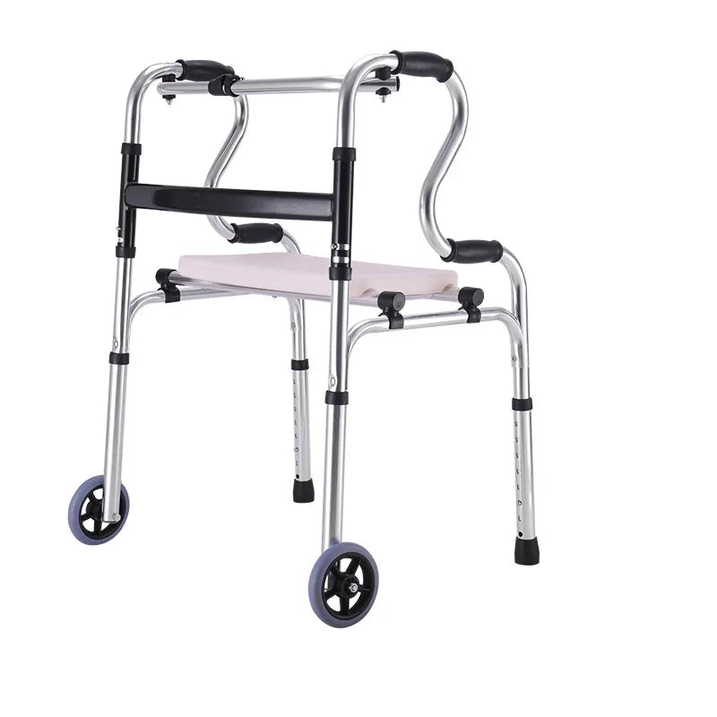 Folding Mobility Frame Medical Walker Foldable Walking Aids Aluminium Alloy Portable Walker Aids for Elderly