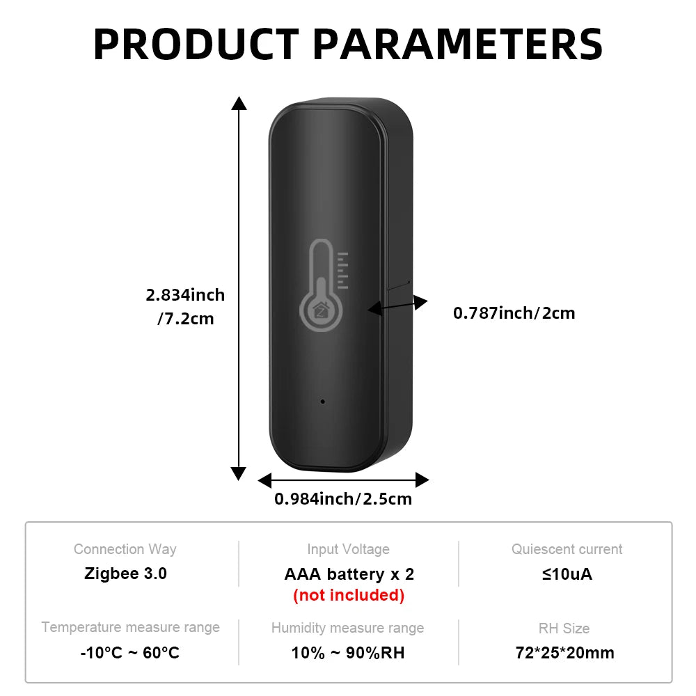 eWelink Smart Temperature and Humidity Sensor Home Environment Monitor APP control work with ZIgbee gateway