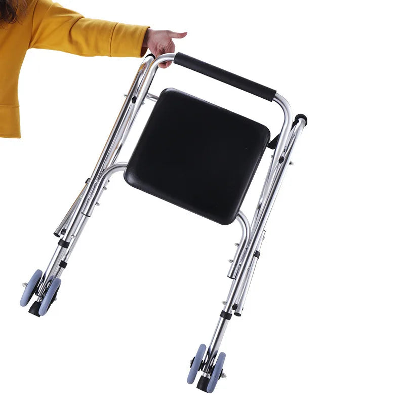 Folding Mobility Frame Medical Walker Foldable Walking Aids Aluminium Alloy Portable Walker Aids for Elderly