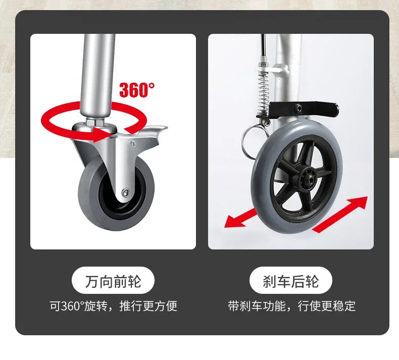 Walking Aid for the Disabled Four-Legged Elderly Walking Aids Auxiliary Walking Inconvenient Trolley Multifunctional